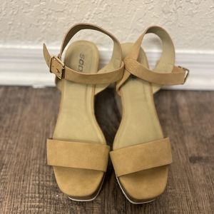 Women's Tan wedge sandals